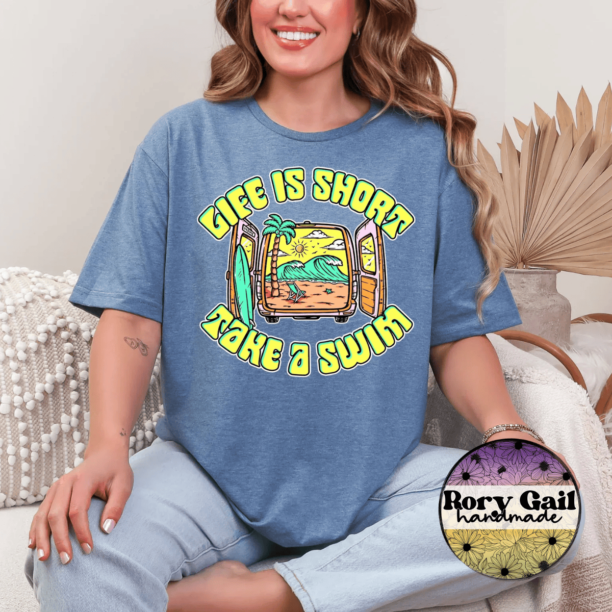 Neon Flamingo T-Shirt Life Is Short Take a Swim Tee