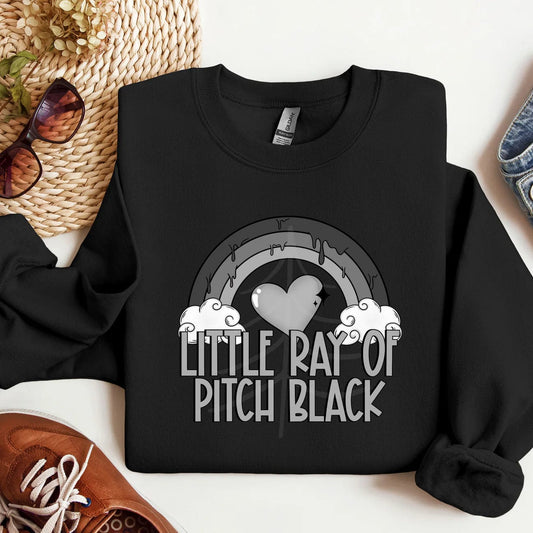 Rory Gail Handmade T-Shirt Little Ray of Pitch Black Adult Tee