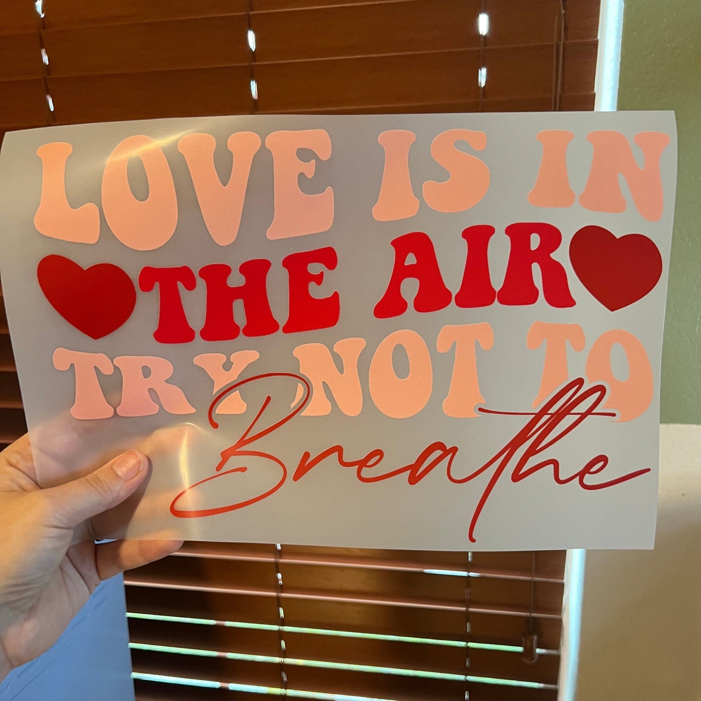 Rory Gail Handmade T-Shirt Love Is In The Air Try Not To Breathe Adult Tee