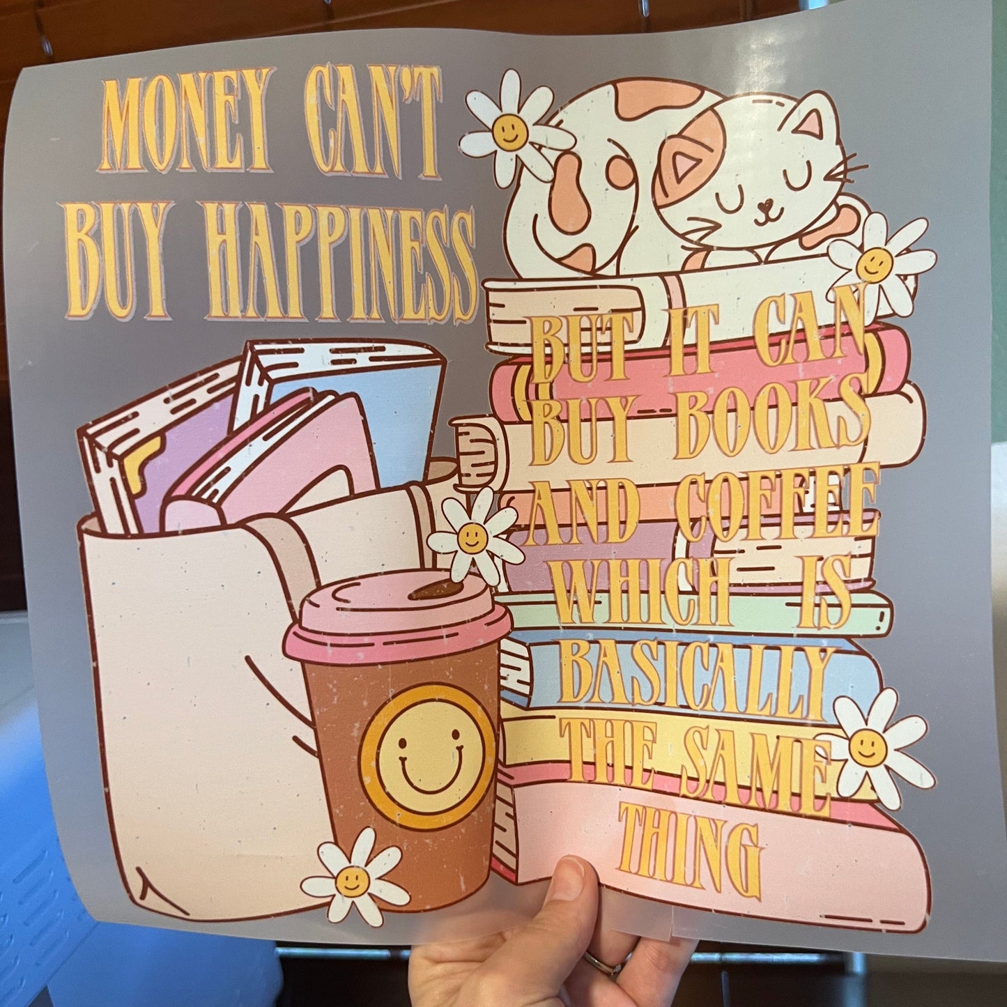 Rory Gail Handmade T-Shirt Money Can't Buy Happiness But It Can Buy Books Adult Tee