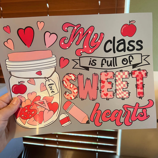 Rory Gail Handmade T-Shirt My Class Is Full Of Sweet Hearts Adult Tee