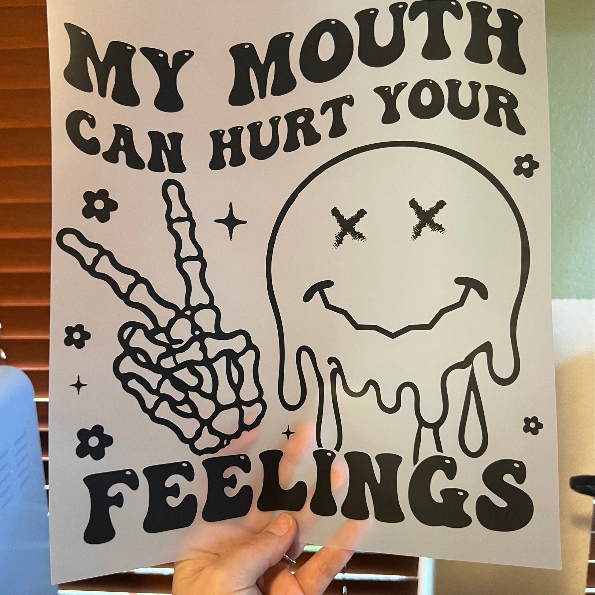 Rory Gail Handmade T-Shirt My Mouth Can Hurt Your Feelings Adult Tee