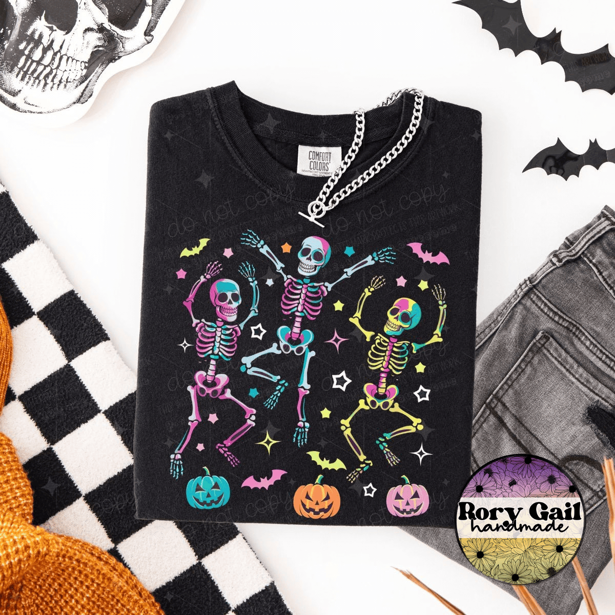 OCo T-Shirt Neon Dancing Skellies Adult