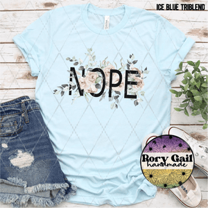 Rory Gail Handmade T-Shirt Nope Floral Adult Tee