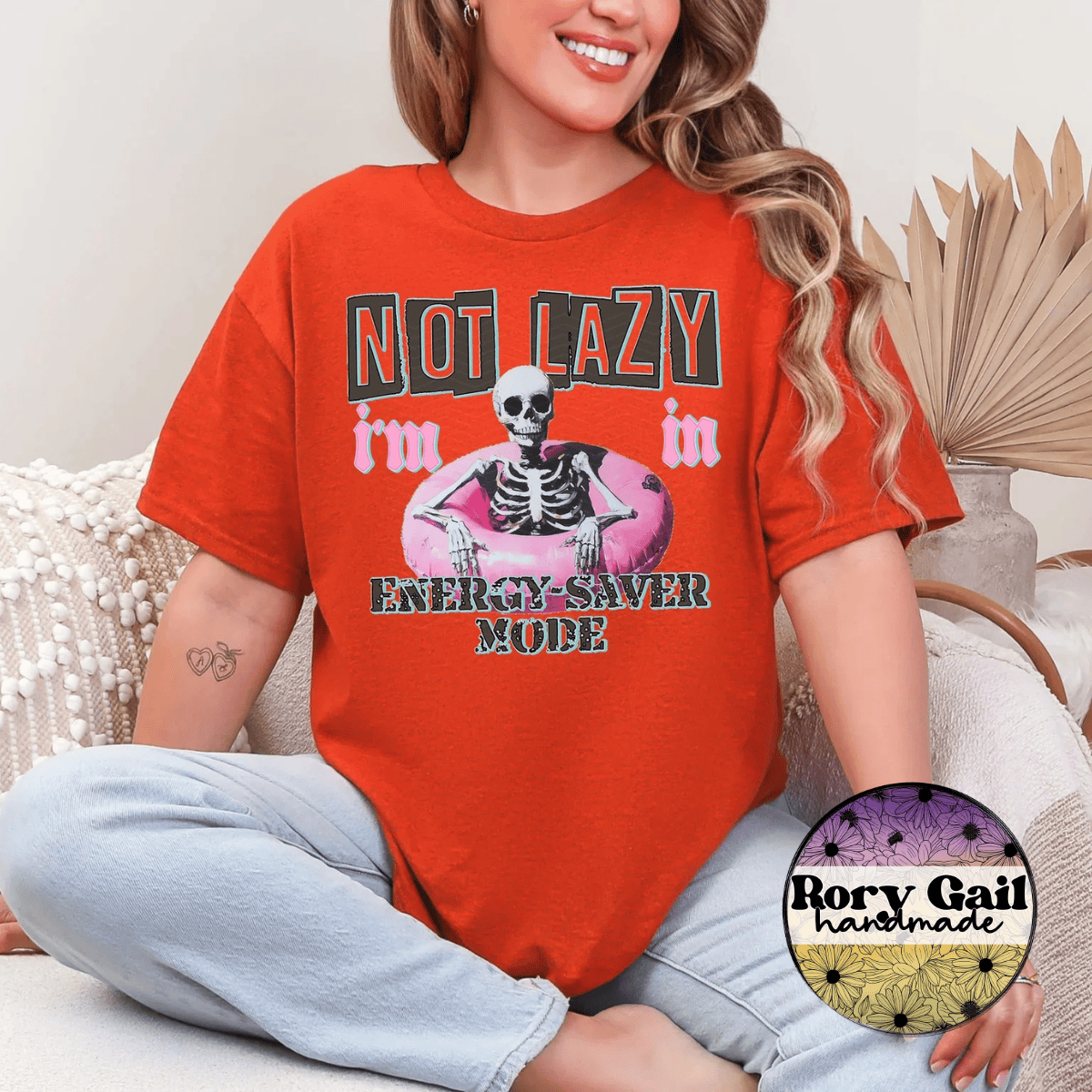 Neon Flamingo T-Shirt Not Lazy I'm In Energy Saver Mode Tee