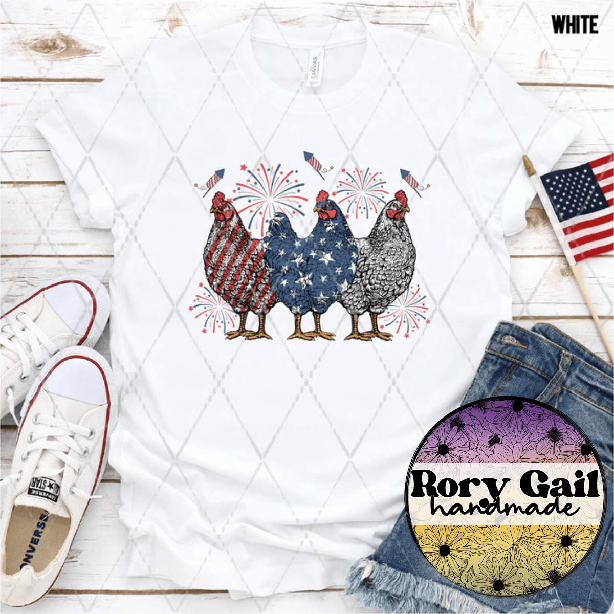CSDS T-Shirt Patriotic Chickens 4th of July Tee