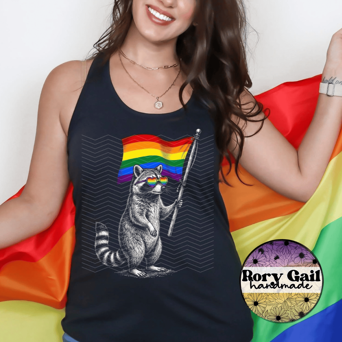 Neon Flamingo T-Shirt Pride Raccoon Tee