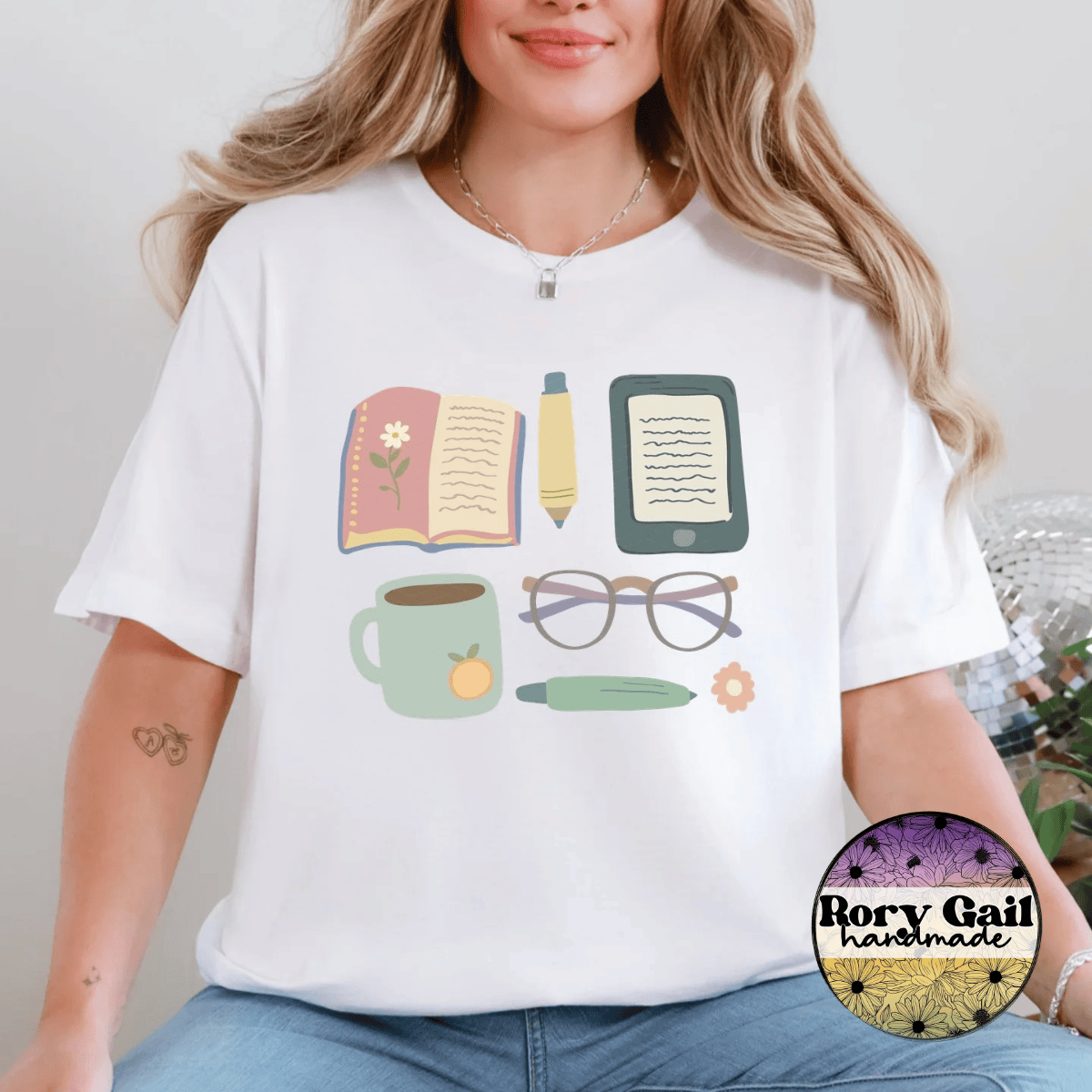 Neon Flamingo T-Shirt Reader Doodles Tee