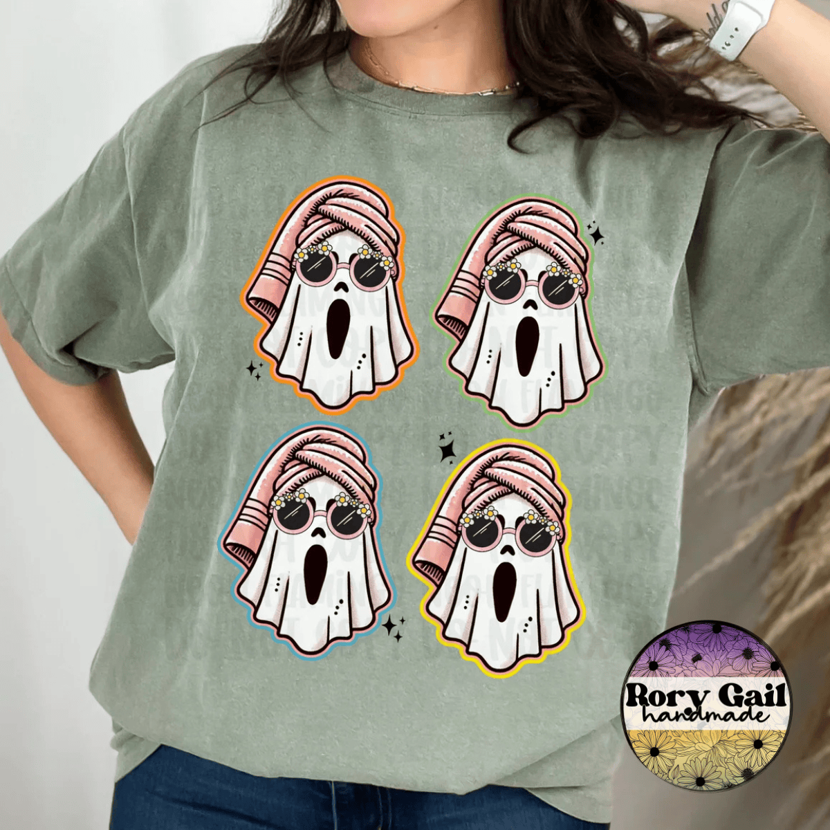 Neon Flamingo T-Shirt Retro Ghosts Adult