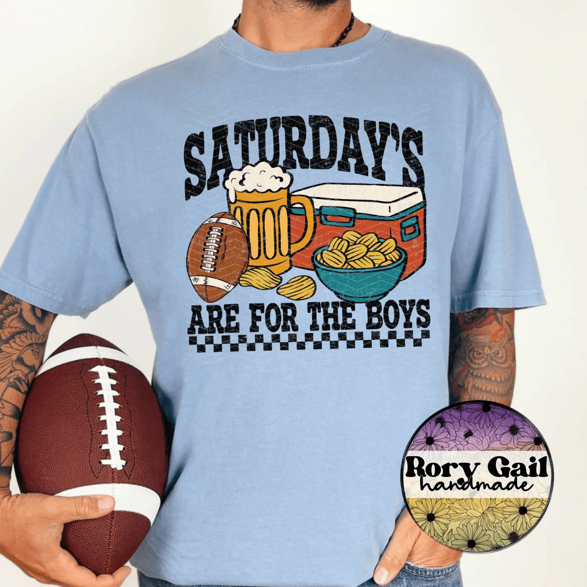 Neon Flamingo T-Shirt Saturdays Are For The Boys Adult Tee