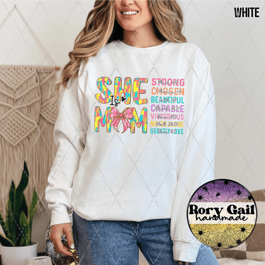 Rory Gail Handmade T-Shirt She is Mom Adult Tee