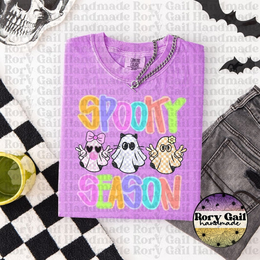 OCo T-Shirt Spooky Season Rainbow Ghost Trio Halloween Tee – Kids