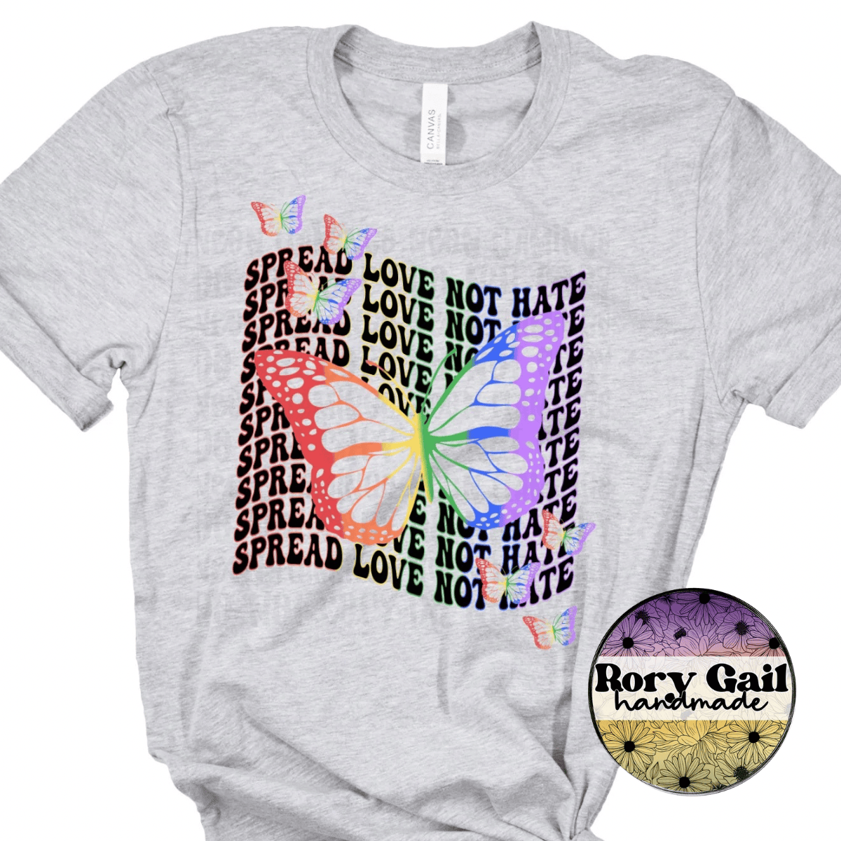 Neon Flamingo T-Shirt Spread Love Not Hate Tee