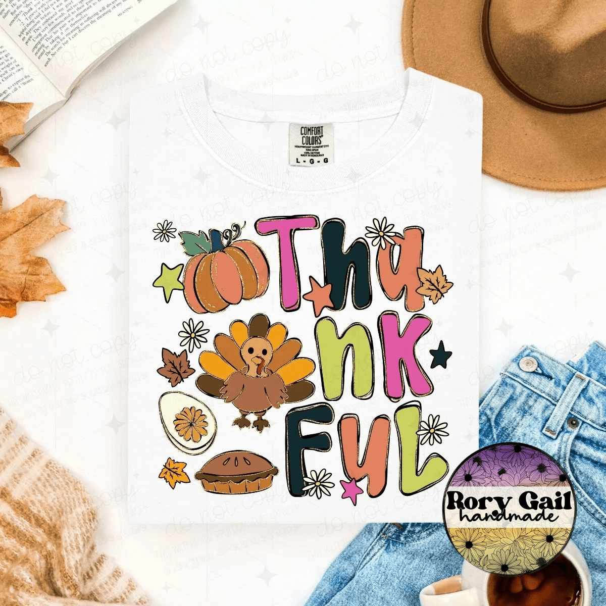 OCo T-Shirt Thankful Doodles Adult