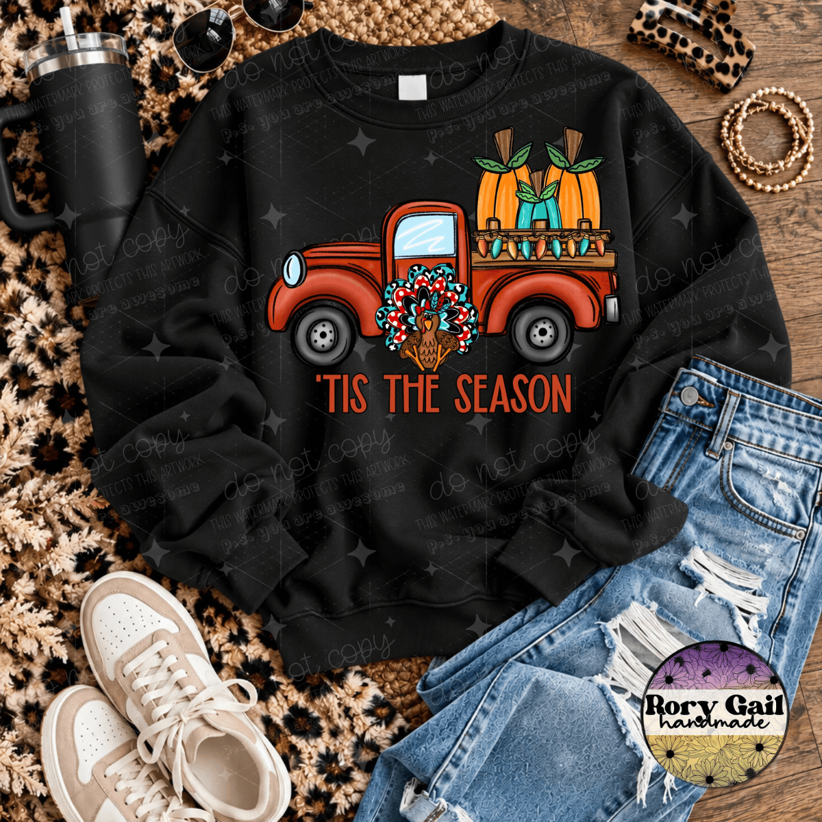 OCo T-Shirt Tis The Season Red Truck Adult