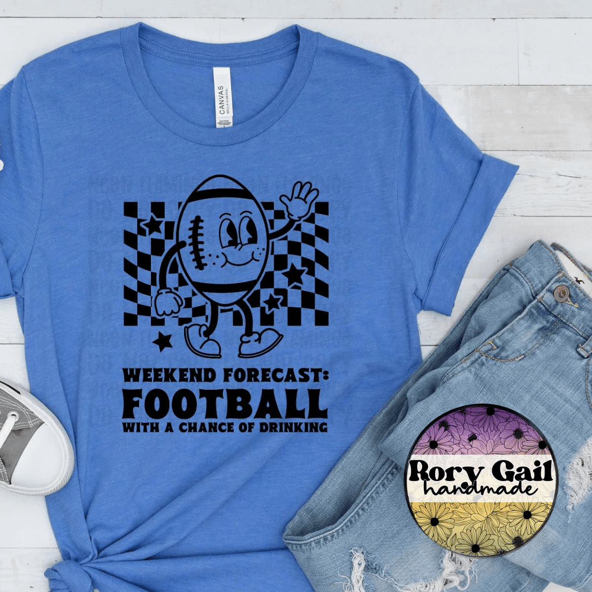 Neon Flamingo T-Shirt Weekend Forecast Football Adult Tee