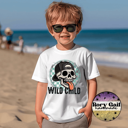 Rory Gail Handmade T-Shirt Wild Child Boy Skelly Toddler/Youth Tee
