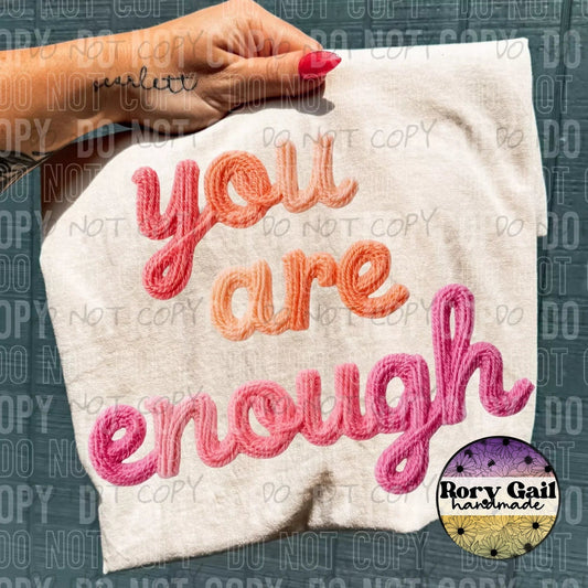 OCo T-Shirt You Are Enough Faux Yarn Adult Tee