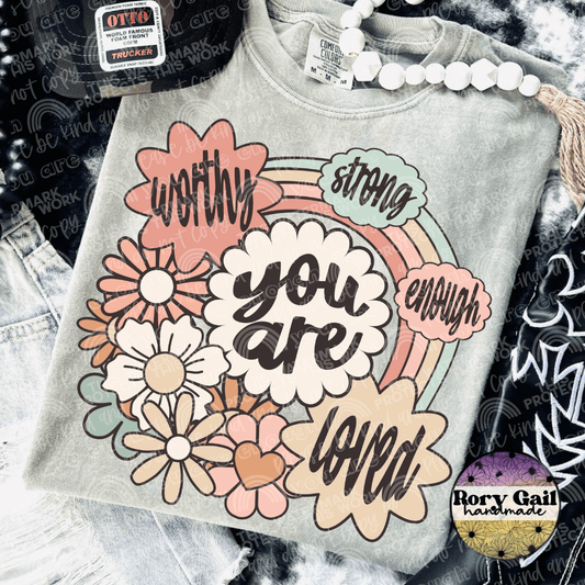 2Peas T-Shirt You Are Worthy Strong Enough Loved Tee