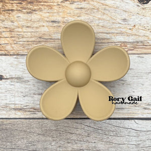 Rory Gail Handmade Tan Fall Flower Claw Clips