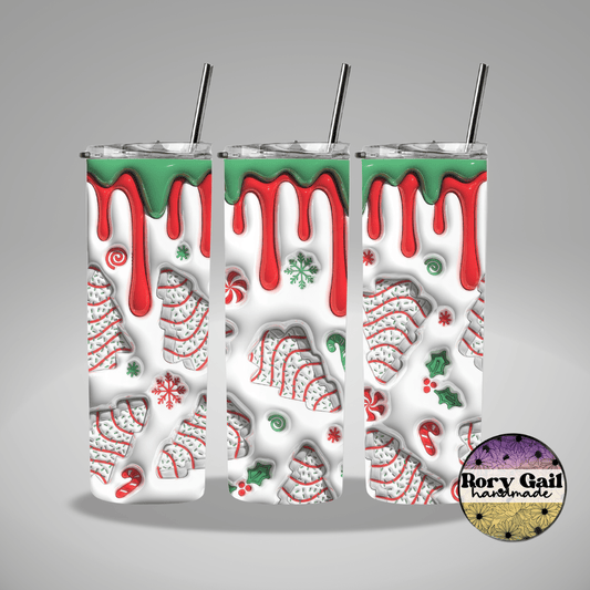 Rory Gail Handmade Tumblers 3D Inflated Christmas Snacks 20oz Tumbler