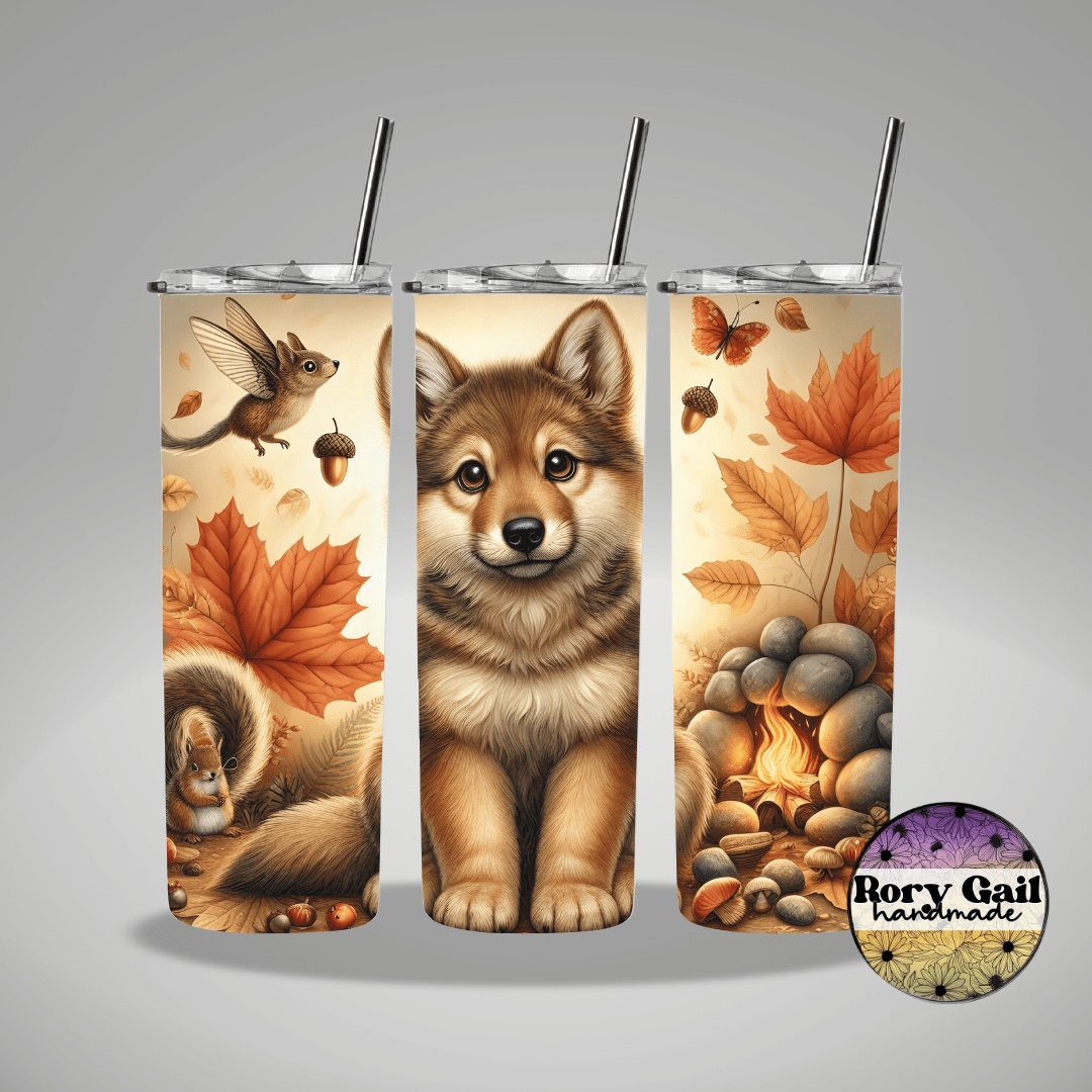 Rory Gail Handmade Tumblers Autumn Wolf 20oz Tumbler
