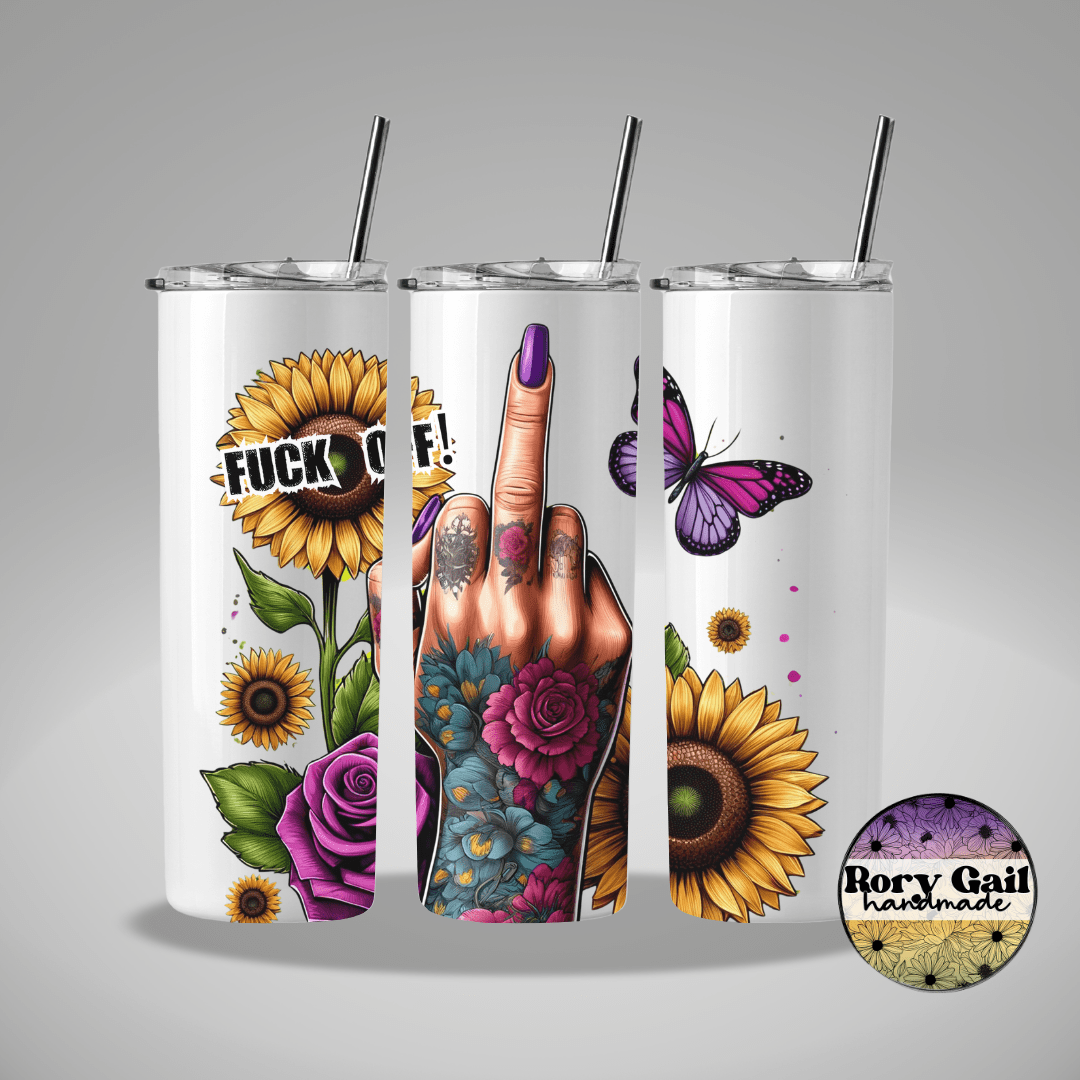 Rory Gail Handmade Tumblers F_ck Off Sunflowers 20oz Tumbler