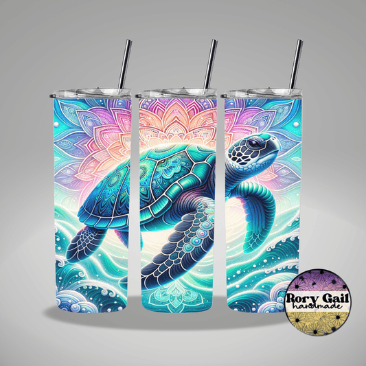Rory Gail Handmade Tumblers Mandala Sea Turtle 20oz Tumbler
