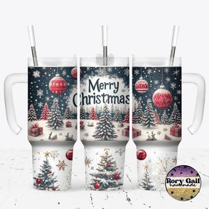 Rory Gail Handmade Tumblers Merry Christmas 30oz Grippy Tumbler