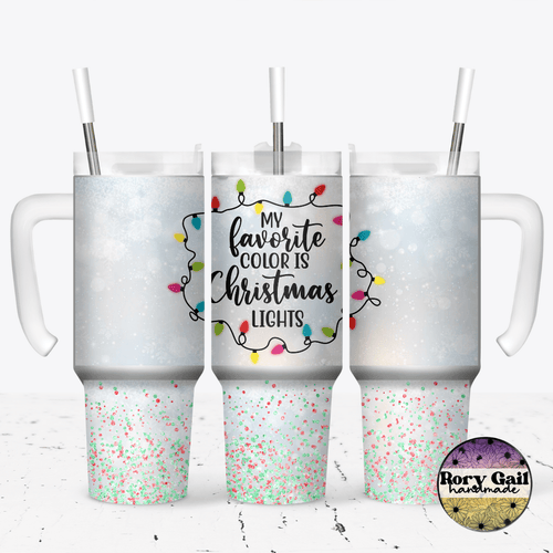 Rory Gail Handmade Tumblers My Favorite Color Is Christmas Lights 30oz Grippy Tumbler