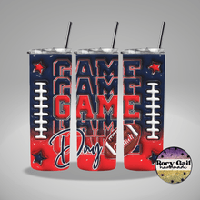 Load image into Gallery viewer, Rory Gail Handmade Tumblers Navy/Red NE Football Game Day 3D Inflated 20oz Tumblers
