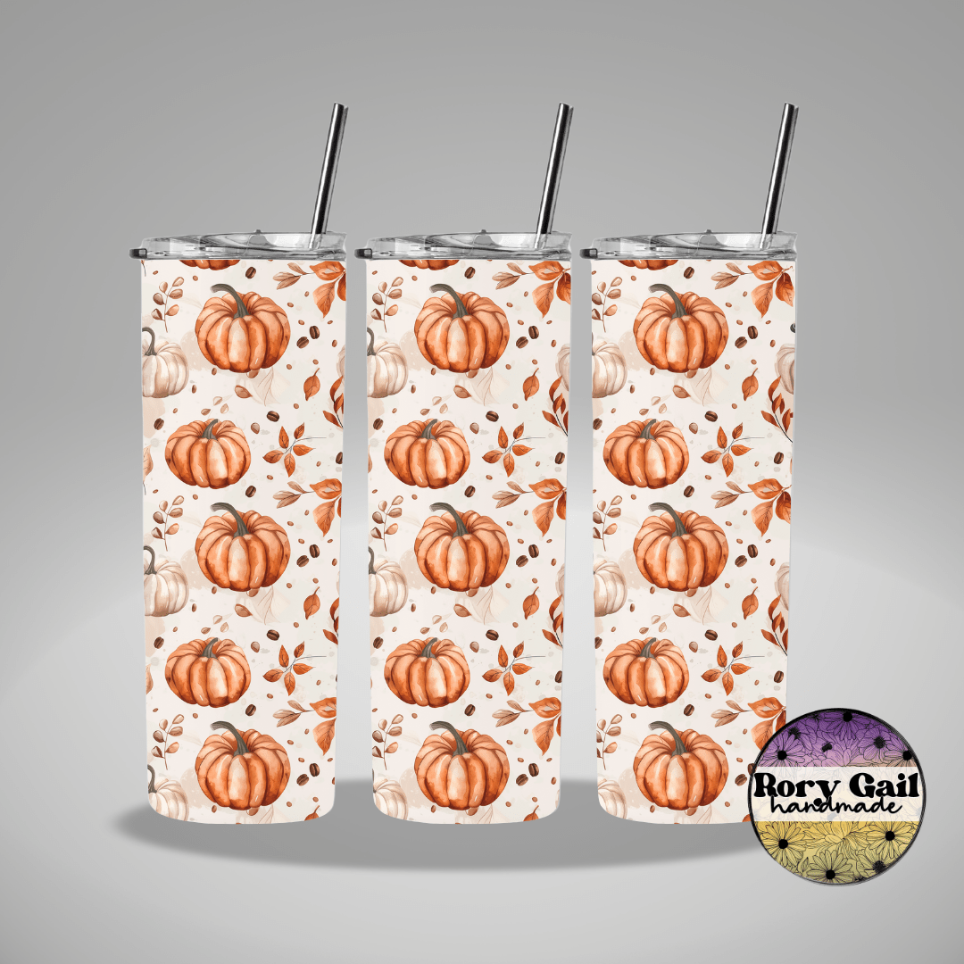 Rory Gail Handmade Tumblers Pretty Pumpkins 20oz Tumbler