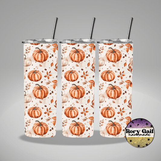 Rory Gail Handmade Tumblers Pretty Pumpkins 20oz Tumbler