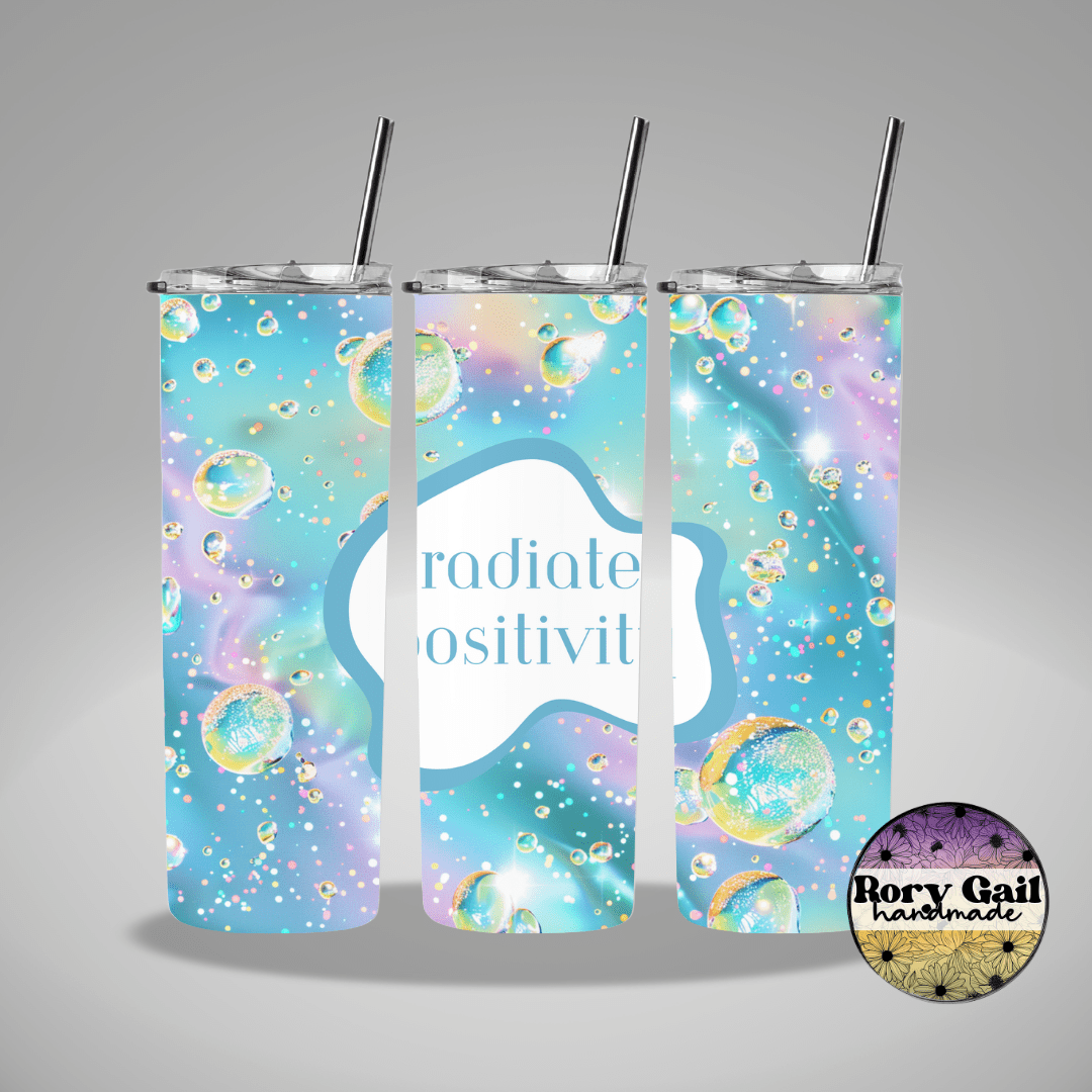 Rory Gail Handmade Tumblers Radiate Positivity 20oz Tumbler
