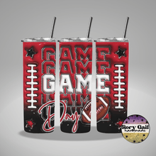 Load image into Gallery viewer, Rory Gail Handmade Tumblers Red/Black Football Game Day 3D Inflated 20oz Tumblers
