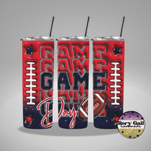 Load image into Gallery viewer, Rory Gail Handmade Tumblers Red/Navy Football Game Day 3D Inflated 20oz Tumblers
