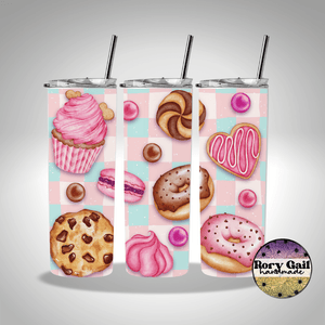 Rory Gail Handmade Tumblers Sweet Treats 20oz Skinny Tumbler