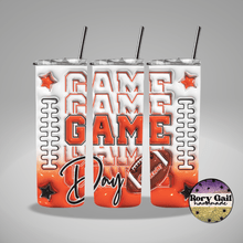 Load image into Gallery viewer, Rory Gail Handmade Tumblers White/Orange CL Football Game Day 3D Inflated 20oz Tumblers
