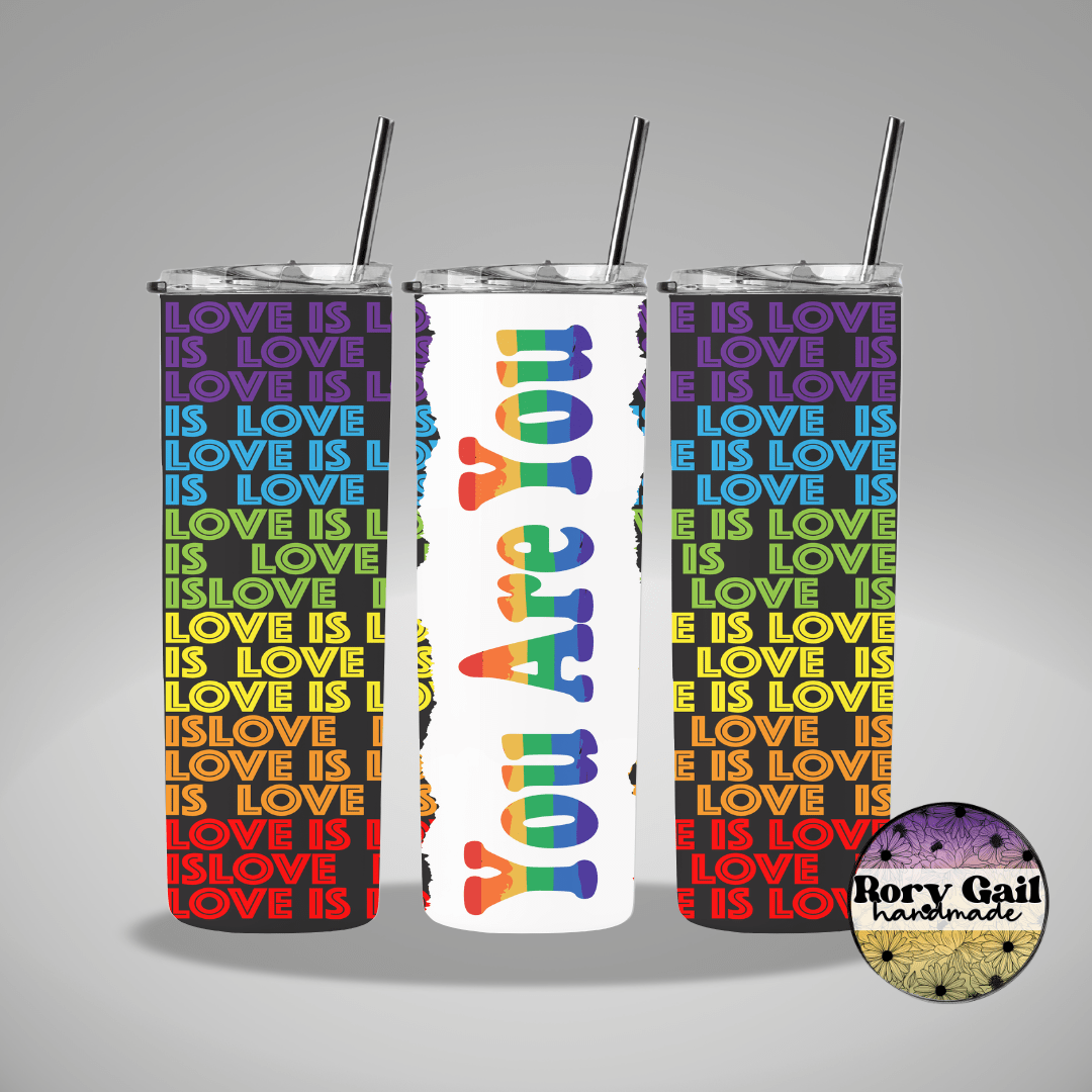 Rory Gail Handmade Tumblers You Are You Rainbow 20oz Tumbler