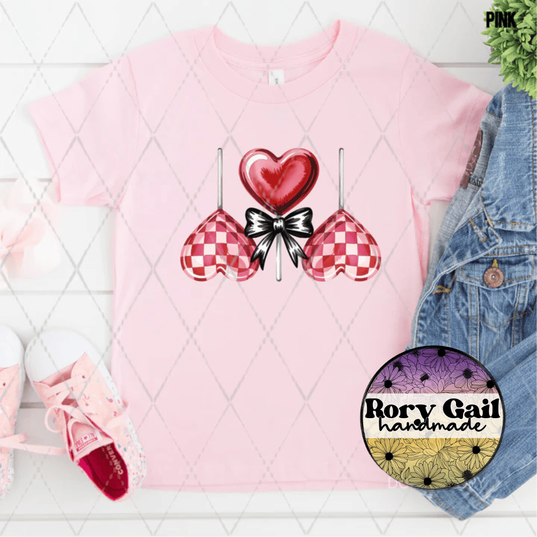 CSDS Valentine Lollipop Hearts Kids Graphic Tee