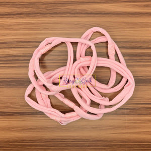 Rory Gail Handmade Baby Pink Interchangeable Nylon Headbands