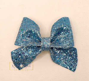 Rory Gail Handmade Bluebell Sailor Bow Sherbet Glitter 3”