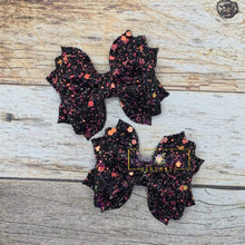 Load image into Gallery viewer, Rory Gail Handmade Bows 2 inch Piggies Fire Fall Glitter
