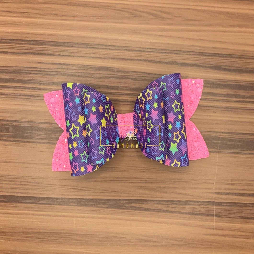 Rory Gail Handmade Bows 4 inch Rainbow Stars