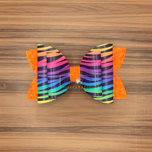 Load image into Gallery viewer, Rory Gail Handmade Bows 4 inch Rainbow Tiger Double Diva Bow
