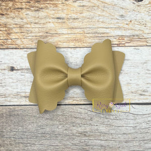 Rory Gail Handmade Bows Almond 3.5 inch Scalloped Pinch Bow