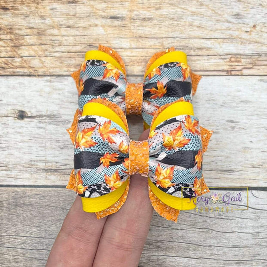 Rory Gail Handmade Bows Aspen Leaves 2.5 inch Phoebe Piggies