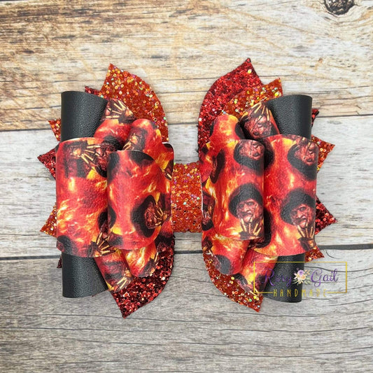 Rory Gail Handmade Bows Bad Dreams Halloween 4.5 inch OTT Bow