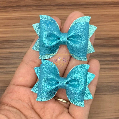 Rory Gail Handmade Bows Blue Jewel 2” Pinch Piggies