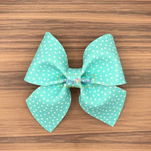 Load image into Gallery viewer, Rory Gail Handmade Bows Blue Polka Dots Sailor 3 inch Bow
